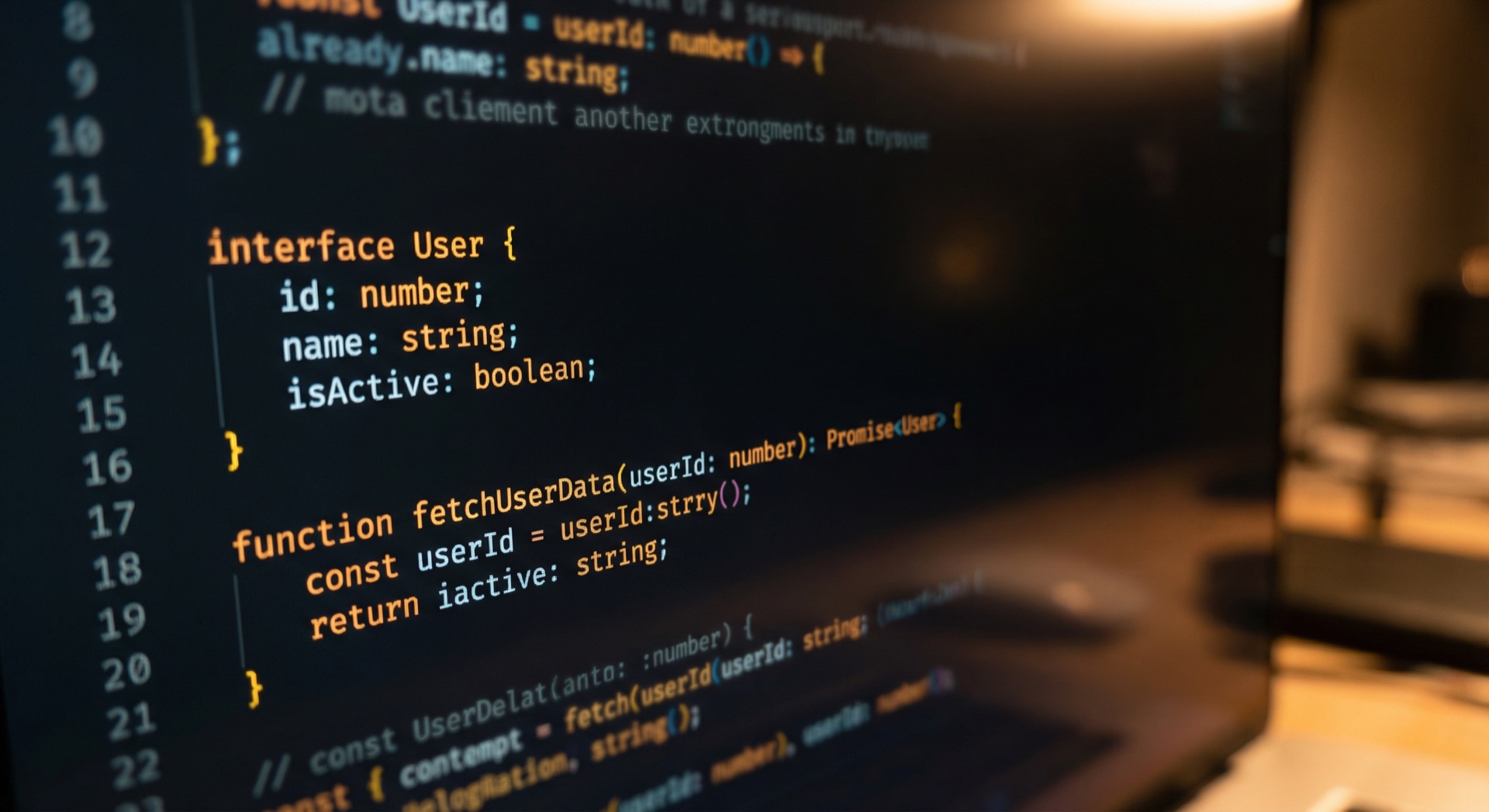 Code editor close-up