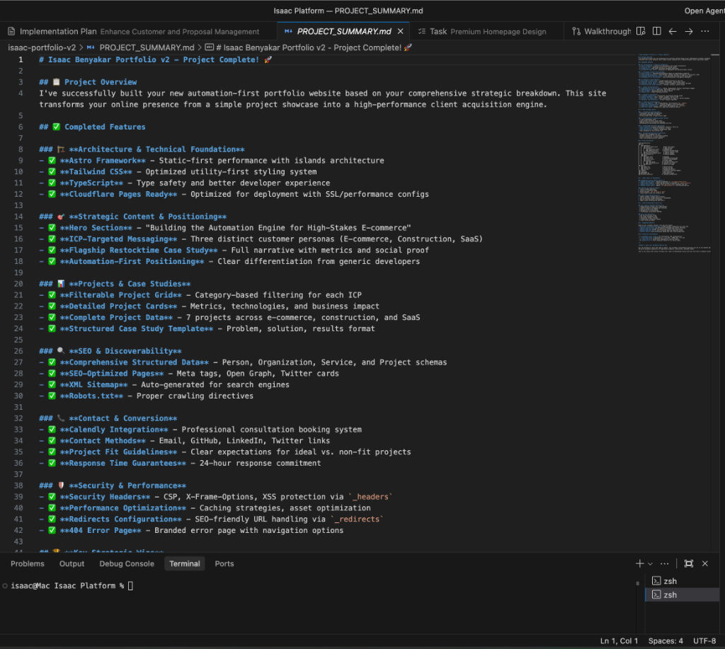 Professional code editor workspace