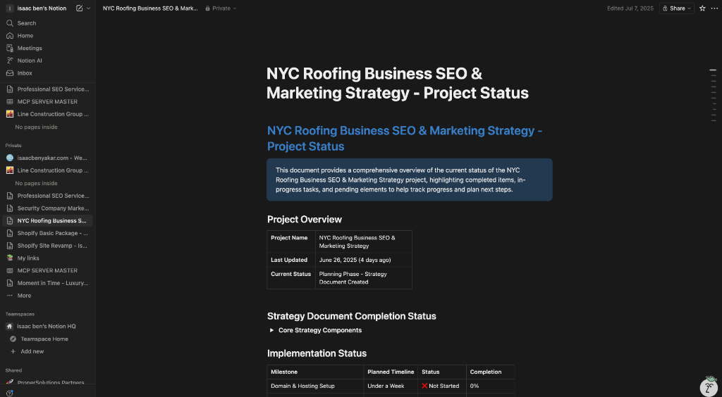Strategy & Planning workflow