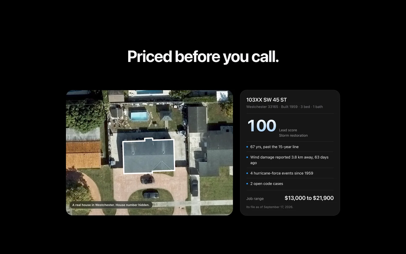 Eye in the Sky: One house: outlined, scored with its reasons, priced