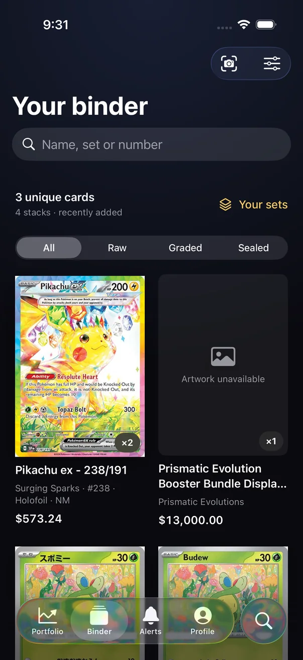 Truf TCG: The binder: raw, graded and sealed