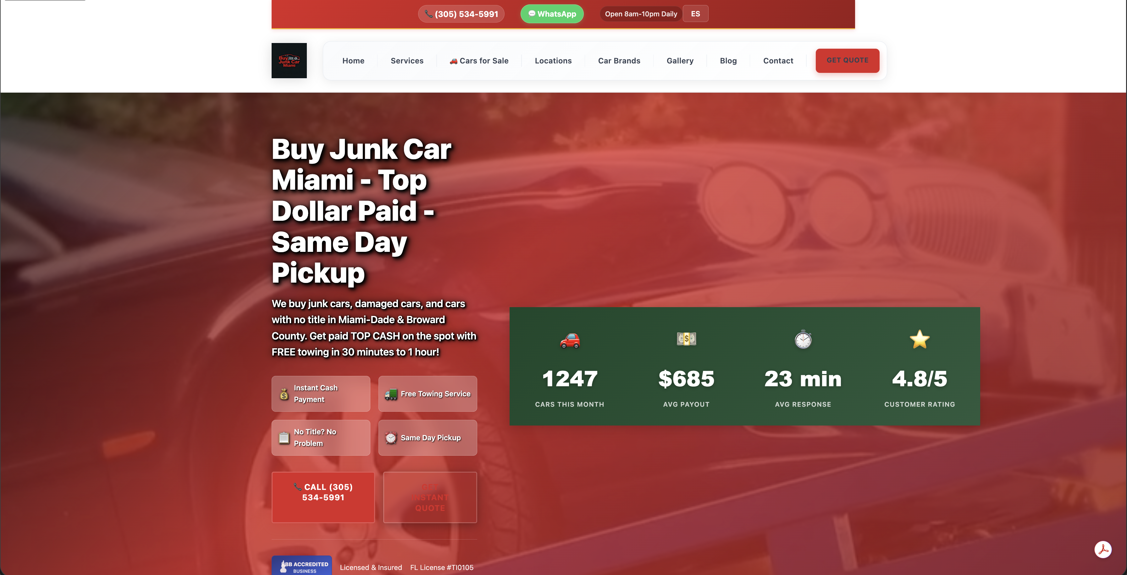 Buy Junk Car Miami