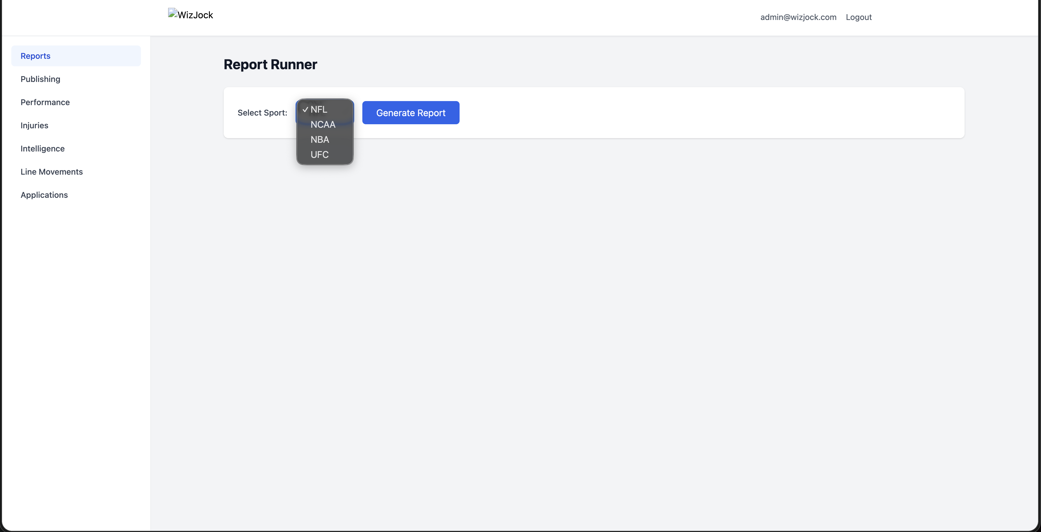 WizJock: Admin dashboard