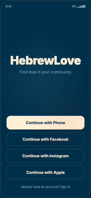 HebrewLove: Sign in, English