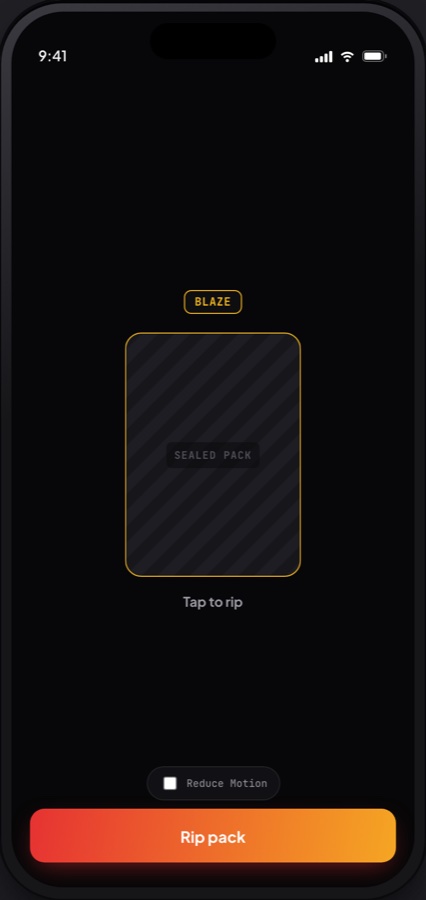 Blast Bags: Tap-to-rip pack reveal