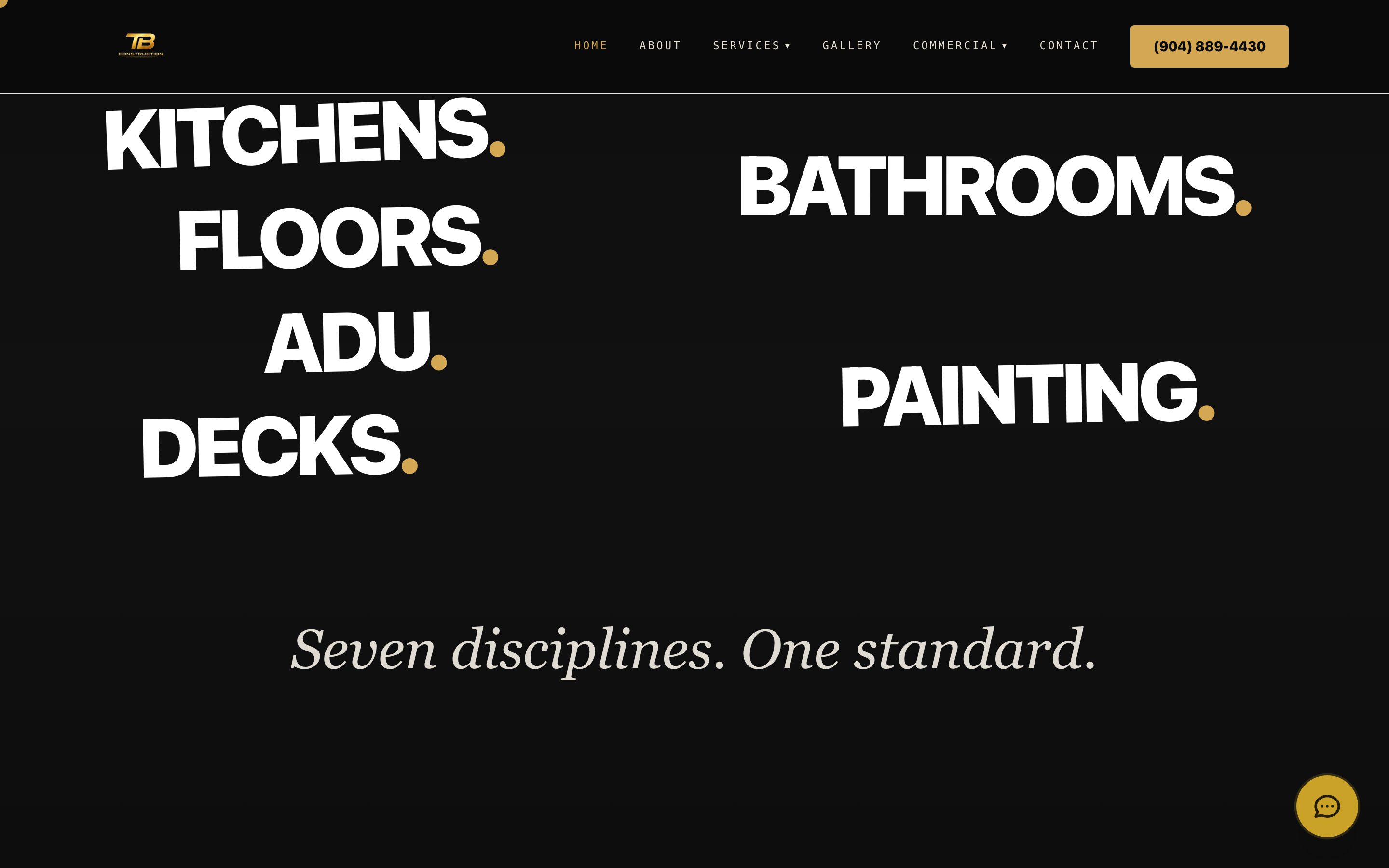 TB Construction FL: Services section: seven disciplines
